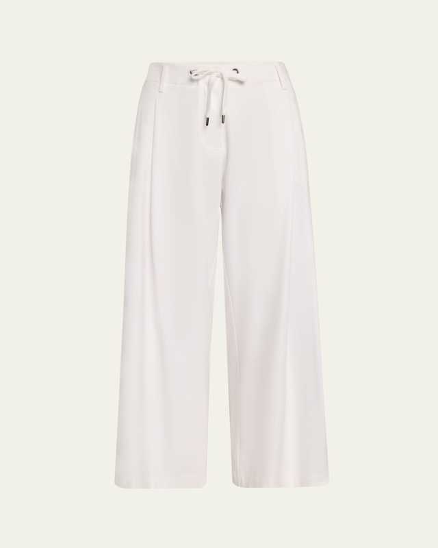 Monili Techno Jersey Wide-Leg Drawstring Pants